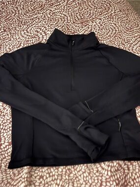 Lululemon It’s Rulu Black Cropped Half-Zip Updated Pullover